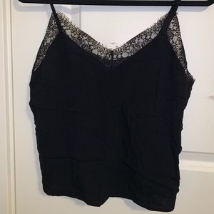 Black lace trim top